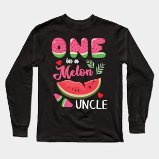 Hearts Watermelon Cream One In A Melon Uncle Niece Nephew Long Sleeve T-Shirt